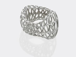 Designer geometric coctail ring #Skeleton in Polished Silver