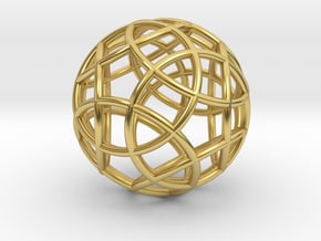 Twelve-Circle Sphere Pendant in Polished Brass: Medium