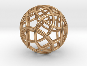 Twelve-Circle Sphere Pendant in Polished Bronze: Medium
