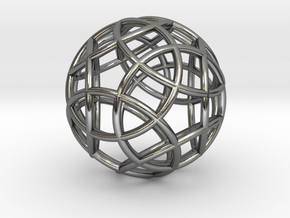 Twelve-Circle Sphere Pendant in Polished Silver: Medium