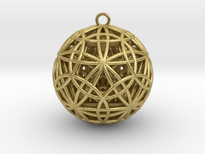 IcosaDodeca w/ Nested Great Dodeca/Dodeca Pendant in Natural Brass