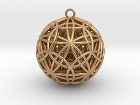 IcosaDodeca w/ Nested Great Dodeca/Dodeca Pendant in Natural Bronze