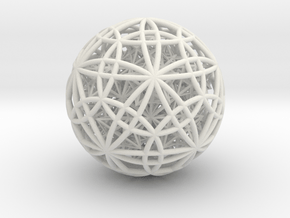 IcosaDodeca w/ Nested 14 Stellated Dodecahedrons in White Natural Versatile Plastic