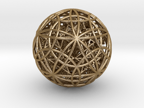 IcosaDodeca w/ Nested 14 Stellated Dodecahedrons in Polished Gold Steel