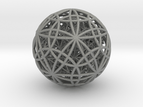 IcosaDodeca w/ Nested 14 Stellated Dodecahedrons in Gray PA12
