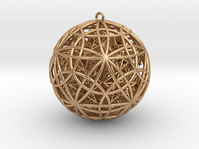 IcosaDodeca w/ Nest 14 Stel Dodecahedron Pendant in Natural Bronze