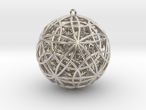 IcosaDodeca w/ Nest 14 Stel Dodecahedron Pendant in Platinum