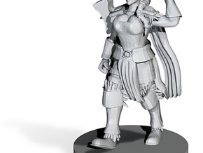 Female Human Barbarian with Hammer in Tan Fine Detail Plastic