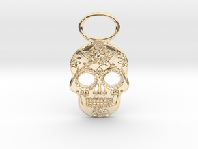 Sugar Skull #1 in 14k Gold Plated Brass