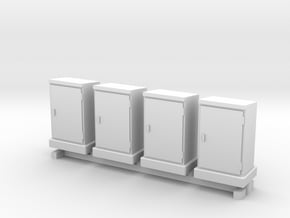 1:100 4x High Voltage Cabinets in Tan Fine Detail Plastic