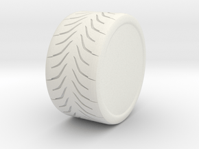 Tire in White Natural Versatile Plastic
