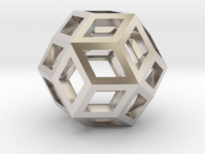 Rhombic Triacontahedron 4cm in Platinum