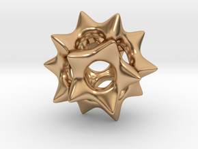Dodecahedron Pendant Type A in Polished Bronze: Small
