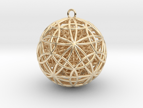 IcosaDodecasphere w/ FOL Stel. Icosahedron Pendant in 14K Yellow Gold