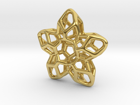 Flower Pendant Type A in Polished Brass: Extra Large
