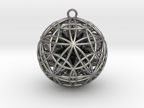 Power Ball Pendant - Steel in Natural Silver