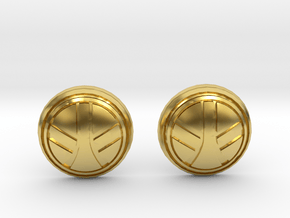 UKCM Chinstrap Buttons 1 Set in Polished Brass