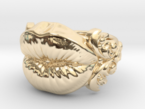Kiss Me Ring in 14k Gold Plated Brass: 10 / 61.5