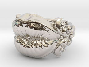 Kiss Me Ring in Rhodium Plated Brass: 10 / 61.5