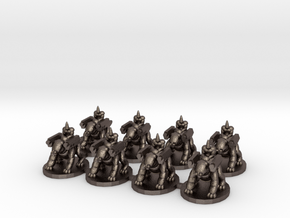 6mm - Elvish Guardians Beast Riders with Dual Bolt in Polished Bronzed-Silver Steel