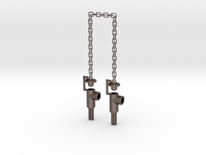 Chained Weapons--SHORT--Rev1 in Polished Bronzed-Silver Steel
