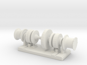 1/72 Scale Symmetrical-Hydraulic-Winch in White Natural Versatile Plastic