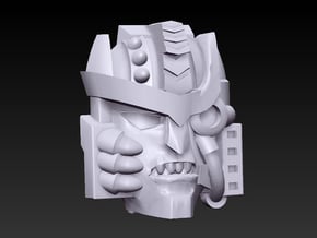 Dinobot 2 Face (Titans Return) in White Natural Versatile Plastic: Small