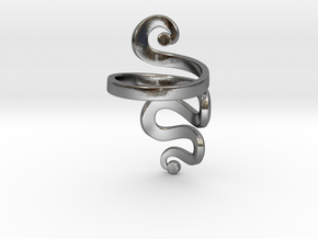 Sidewinder Ring in Polished Silver: 6 / 51.5