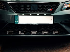 Cupra Lower Grill Letters Outline Only - Full Set in White Natural Versatile Plastic