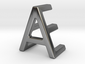 AE EA - Two way letter pendant in Polished Silver