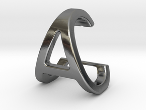 AC CA - Two way letter pendant in Polished Silver