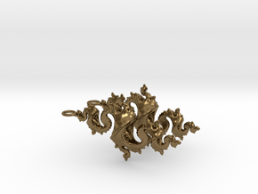 Dragon Earrings 4cm in Polished Bronze