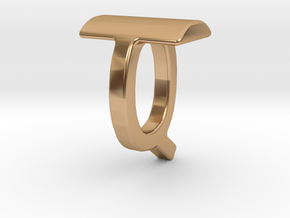 Two way letter pendant - QT TQ in Polished Bronze