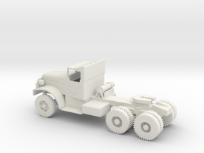 1/72 Scale White 6x6 Tractor in White Natural Versatile Plastic