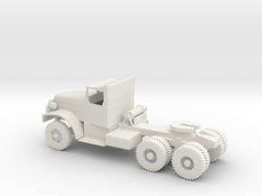 1/100 Scale White 6x6 Tractor in White Natural Versatile Plastic