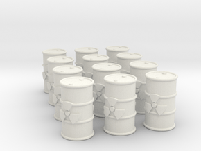 Power Grid Yellow Uranium Barrels, Set of 12 in White Natural Versatile Plastic