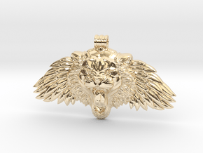 Winged Tiger pendant in 14K Yellow Gold