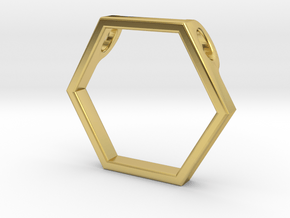 Honeycomb Pendant by BeeLove in Polished Brass