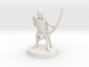 Human archer 28mm scale in White Natural Versatile Plastic