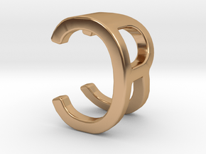 Two way letter pendant - CR RC in Polished Bronze