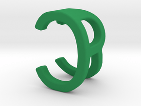Two way letter pendant - CR RC in Green Processed Versatile Plastic