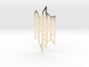 Abstract Fence Pendant in 14K Yellow Gold