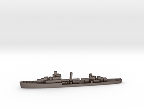 USS Jouett destroyer 1940 1:1800 WW2 in Polished Bronzed-Silver Steel