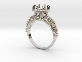 Indian Style Ring in Rhodium Plated Brass: 8 / 56.75