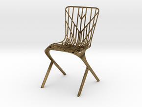 Washington Skeleton Aluminum Side Chair in Natural Bronze