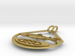 Celtic Zodiac Salmon in Natural Brass