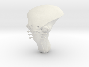 funky alien head in 1/6 scale in White Natural Versatile Plastic