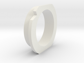 Outer threaded tension ring in White Natural Versatile Plastic