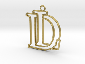 D&L Monogram Pendant in Natural Brass