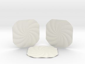 Spiral Coasters in White Natural Versatile Plastic